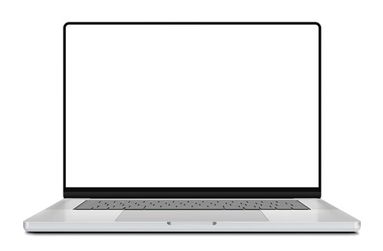 Vector illustration of modern frameless laptop isolated on white background