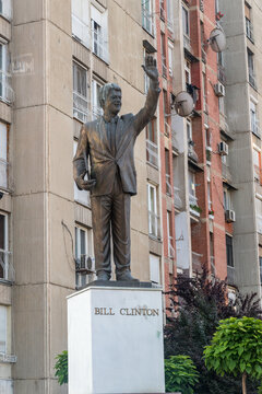 Pristina, Kosovo - June 5, 2022: Bill Clinton statue in Pristina, the capital of Kosovo. William Jefferson Clinton was 42nd president of the United States.
