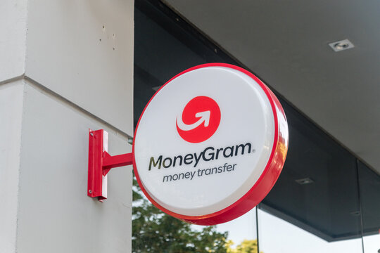 Tirana, Albania - June 4, 2022: Logo of MoneyGram, money transfer.