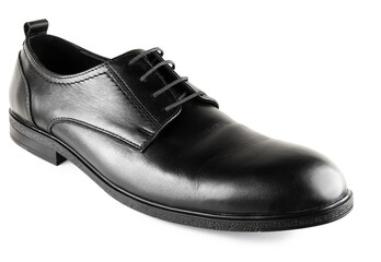 image of classic leather shoes white background 