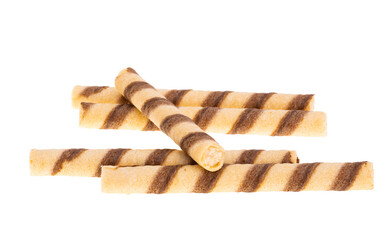 waffle rolls striped isolated on white background