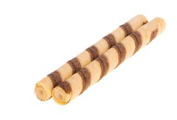 waffle rolls striped isolated on white background