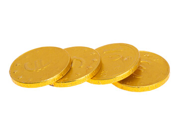 golden euro coins isolated
