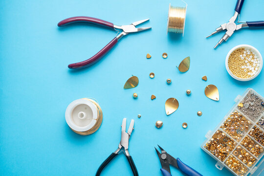 three types of pliers for jewelry concept education and learning.