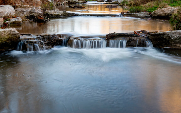 Small waterfall in the Coler Creek Mountain Biking Preserve Waterfall