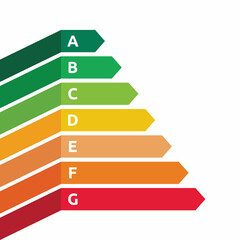 EPC energy rating certificate - Energy class of house Badge of economics, performance and efficiency of house. Consumption of energy. Ecologic symbol. Eco classification rating im vector format 