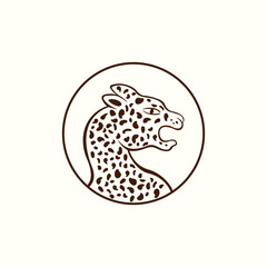 Tiger head logo icon with a circle vector design
