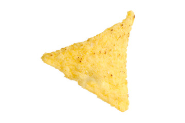 Fototapeta premium One tasty tortilla chip (nacho) on white background