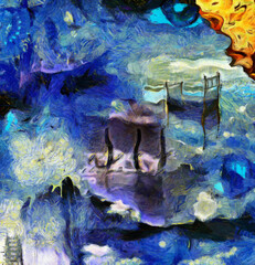 Weird dream. Abstract painting