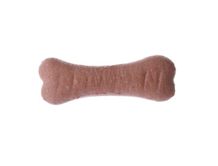 Bone shaped dog cookie isolated on white
