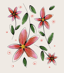 Illustration of flower watercolor style vector