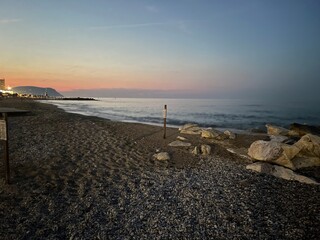 Sea in Italy, sunset