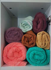Obraz na płótnie Canvas colorful towels in a row