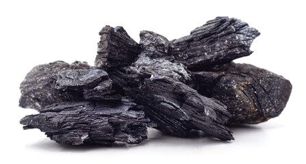 Pile of charcoal.
