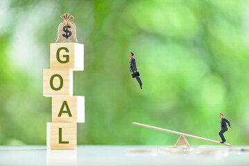 Setting goals and objectives and putting forth great effort to achieve them, business concept :...