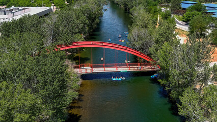 Rafters enjoy a fool float down the Boise River