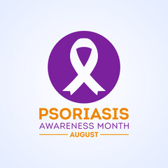 Psoriasis awareness month. National psoriasis awareness month of august. Vector template for banner, greeting card, poster with background. Vector illustration.