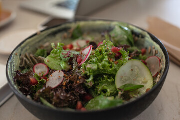 The tasty green salad