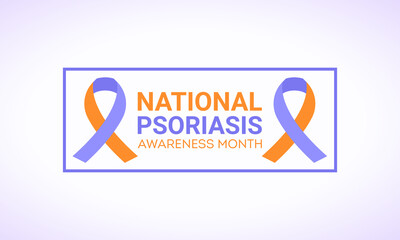 Psoriasis awareness month. National psoriasis awareness month of august. Vector template for banner, greeting card, poster with background. Vector illustration.