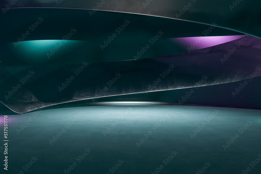 Poster modern or futuristic abstract gray interior with mock up place. 3d rendering.
