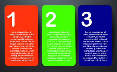 Vector steps color icons with place for your text