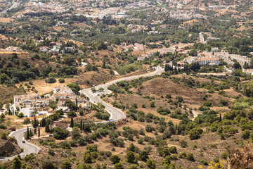 Mountain landscape in the vicinity of the famous mountain village of Mijas in Andalusia; Costa del Sol, Spain.