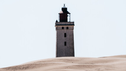 Radbjerg Mile in a migrating dune. Tower in Denmark.