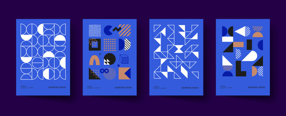 Trendy covers design. Minimal geometric shapes compositions. © Oleksandra