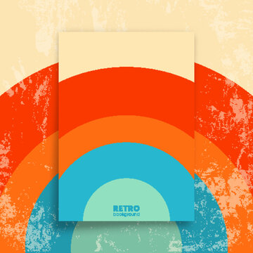 Retro design poster and background. Vintage wall art interior. Vector illustration