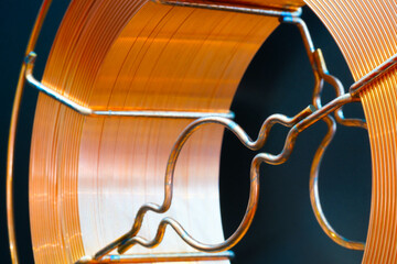 Coil of copper wire for welding tools and other industrial applications