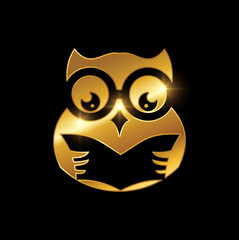 Golden Owl Symbol Logo Sign