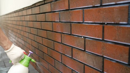 Processing the foundation of the building with a special solution. Treatment of the facade of the...