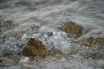 Rocks in water with waves