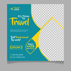 Traveling social media post template