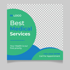 Medical healthcare social media post template