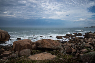 Fototapeta na wymiar coast and sea of southern brazil