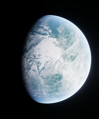 3D Representation of a striking planet in space © Erikaa