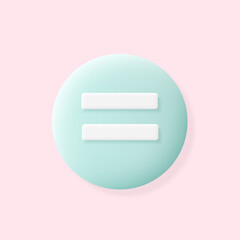 Equally button icon. Equal sign for mobile app, messenger or smartphone application for social media