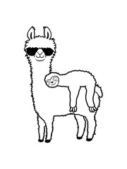 Lama Faultier Freunde schlafen  © Style-o-Mat-Design