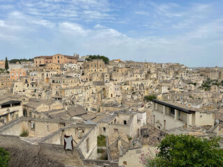 Obraz premium Matera Cityscape displaying unique stone hilltop city