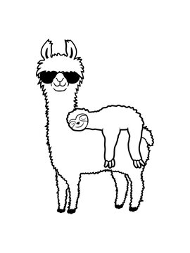 Lama Faultier Freunde schlafen 