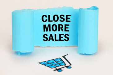 A consumer basket is drawn on a white background, next to it is a blue plate with the inscription - Close More Sales
