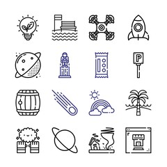sky Icon Set with line icons. Modern Thin Line Style. Suitable for Web and Mobile Icon. Vector illustration EPS 10.