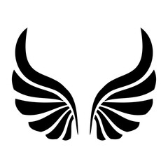 Obraz premium Vector black wings with isolated white background