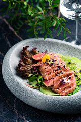 sashimi with tuna and avocado