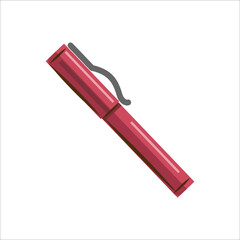 Red pen on white background