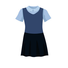 School uniform for girl on white background