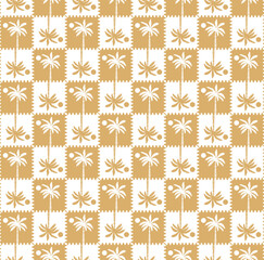 Abstract Monochrome Gingham Style Palm Tree Silhouettes Seamless Trendy Pattern Summer Concept Perfect for Allover Fabric Print or Wrapping Paper