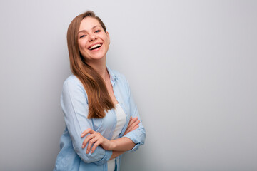 Smiling woman isolated portrait