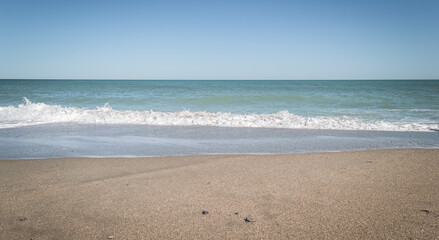 Fototapeta na wymiar Atlantic Ocean on a spring day in march